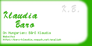 klaudia baro business card